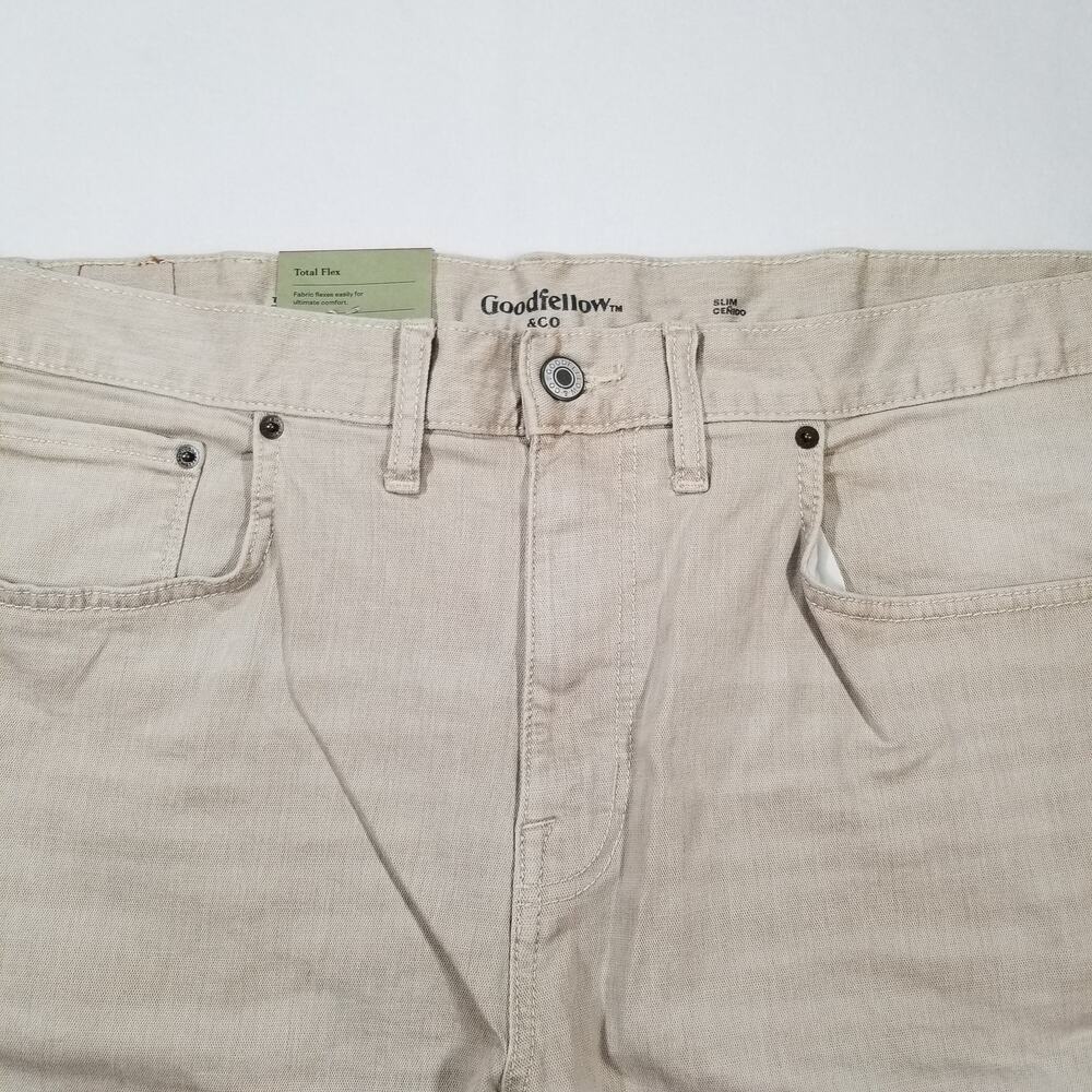 Goodfellow Men's Big & Tall Khaki 5 pocket Slim Leg Shorts, Size 46, New - Picture 3 of 10